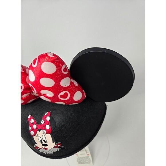 NWT DISNEY PARKS AUTHENTIC MERCHANDISE MINNIE MOUSE BLACK MOUSE EARS RED BOW OS - Picture 5 of 12
